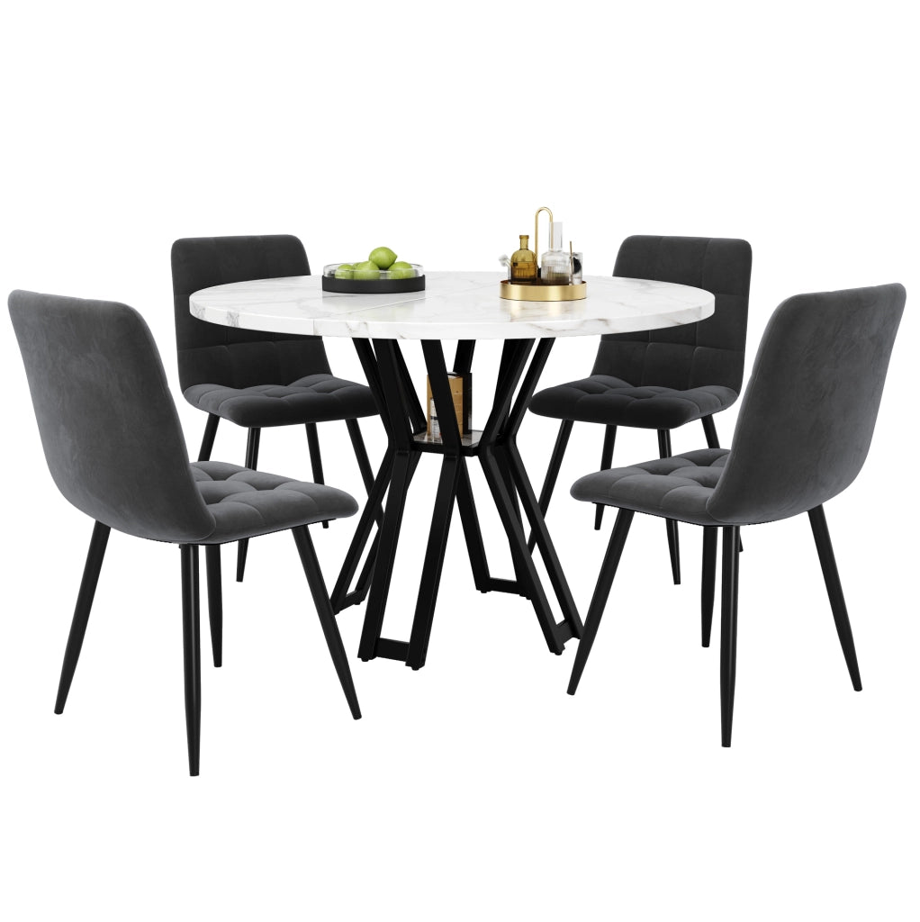 Set tavolo da pranzo 100x100 cm; moderno; MDF e metallo; multicolore