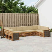 Set divano sezionale con cuscino 7 pcs Naturale