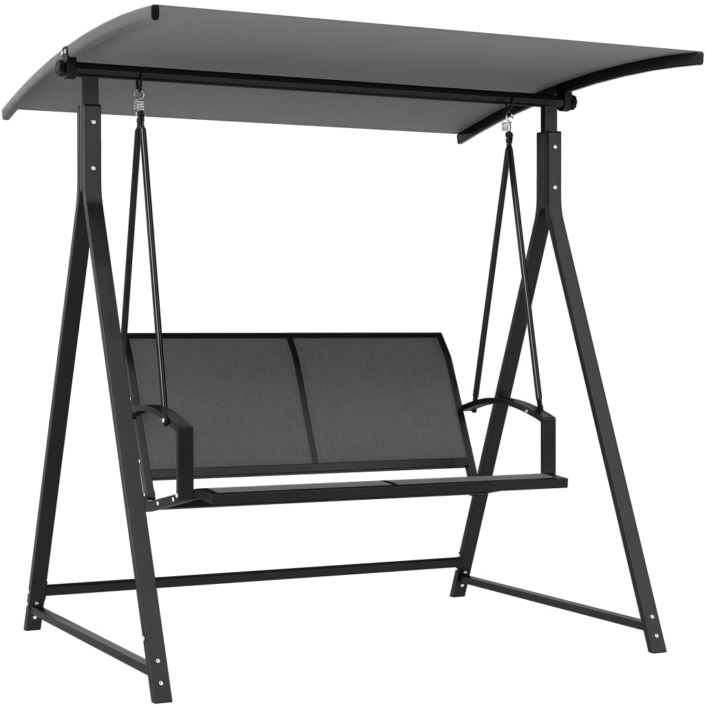 Altalena da Giardino 2 Posti con Tettoia ¨C zephmum ¨C Grigio 160x112x162 cm