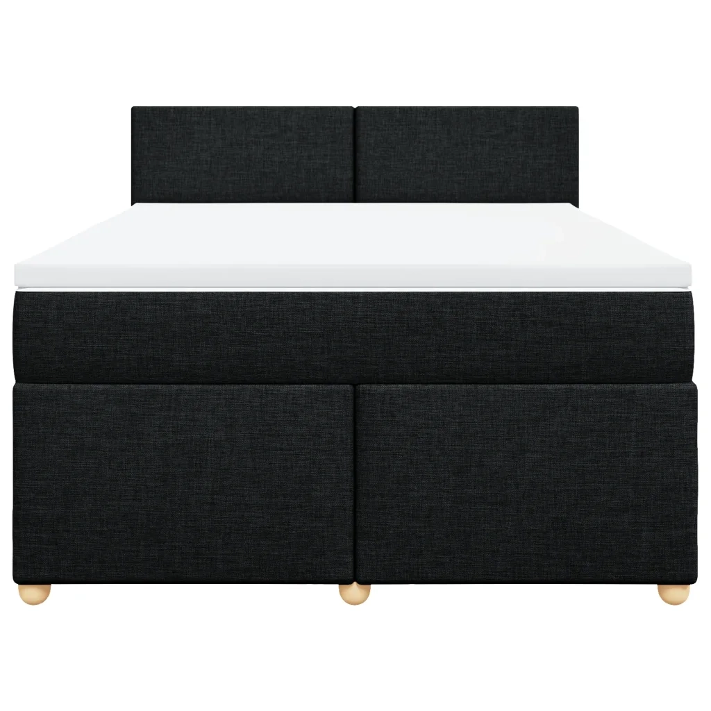 vidaXL Giroletto a Molle con Materasso Nero 140x190 cm in Tessuto