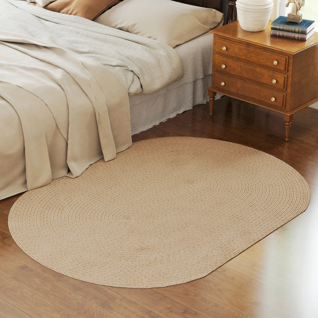 Tappeto Soggiorno 170x120 cm Lavabile Tessuto a Mano Stile Rustico ¨C Xylo ¨C Beige