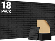 Pannelli Acustici - 18 pezzi - 30 x 30 x 0,9 cm - Isolamento Acustico - Decorazione per Pareti - Progetto di Mattoni in Rilievo 3D - Pannelli di Isolamento Acustico
