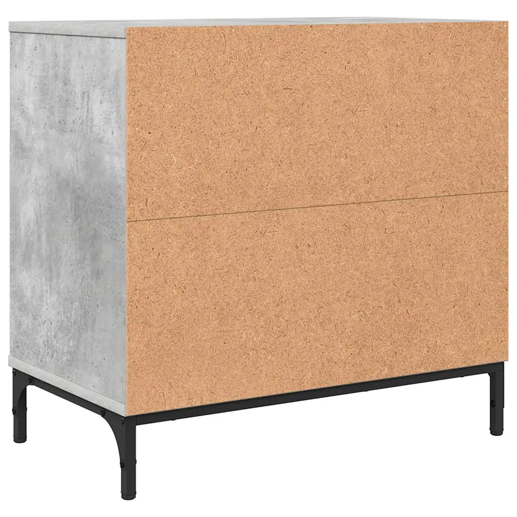 Comodino-Tavolino da notte Grigio cemento 63.5 x 36 x 61 cm Legno multistrato