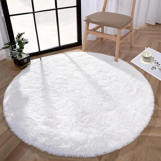 Tappeto Shaggy Plush - Sovrappensiero e Lavabile - 120cm - Crema