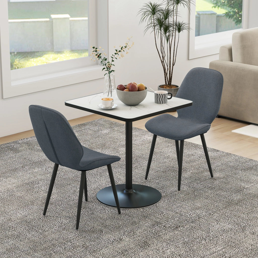 Sedia da Pranzo con Schienale Curvo e Gambe in Metallo ¨C Zephmum ¨C Grigio