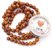 Kralen con corda per la creazione di accessori per l'autoaiuto Pietre decorative per l'autoaiuto Collana terapeutica con pietre energetiche 10 mm = 76 pezzi e 1 rotolo di corda Pietra di jaspide olivacea 10 mm