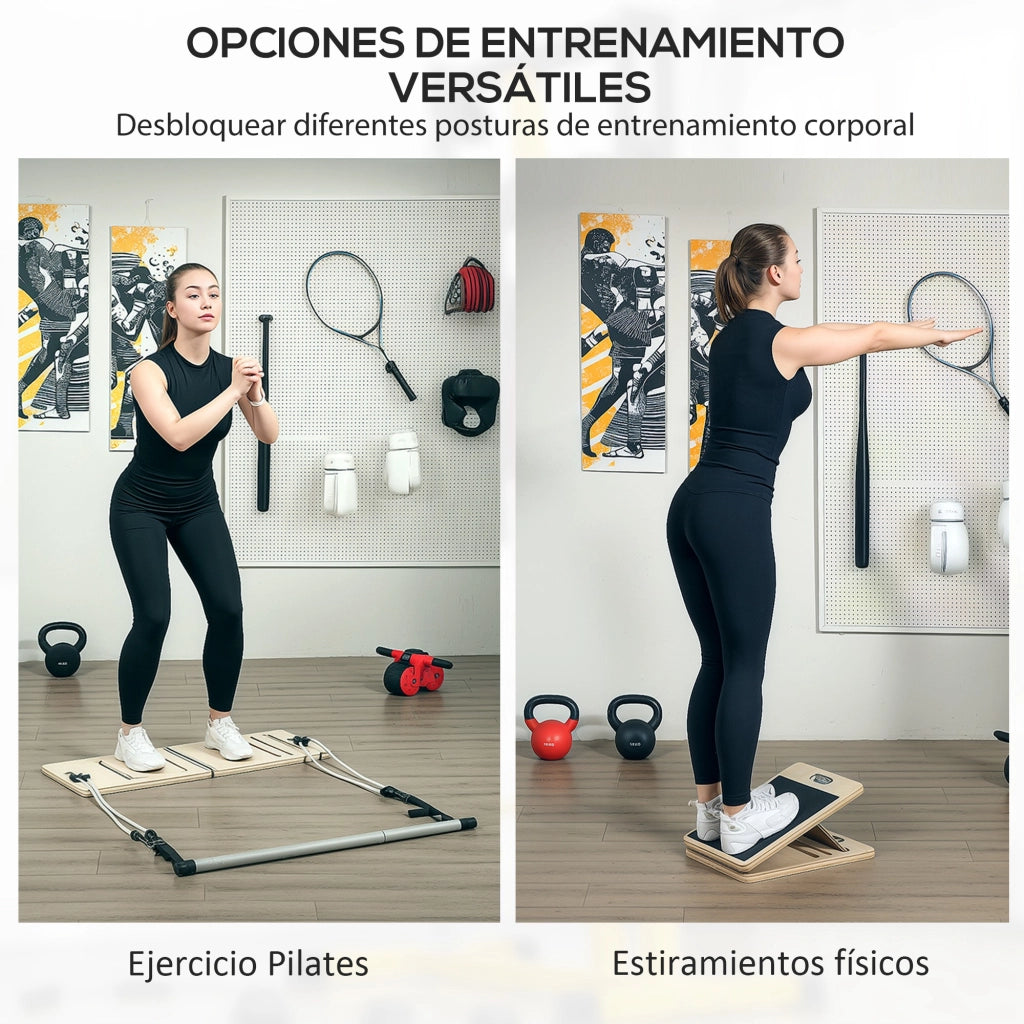 Barra Pilates con Bande Elastiche ¨C zephmum ¨C 90x33x3 cm