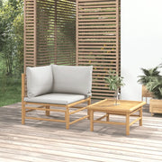 Salotto da Giardino-Set Salotto da Giardino 2pz con Cuscini Grigio Chiaro Bamb¨´ 144839