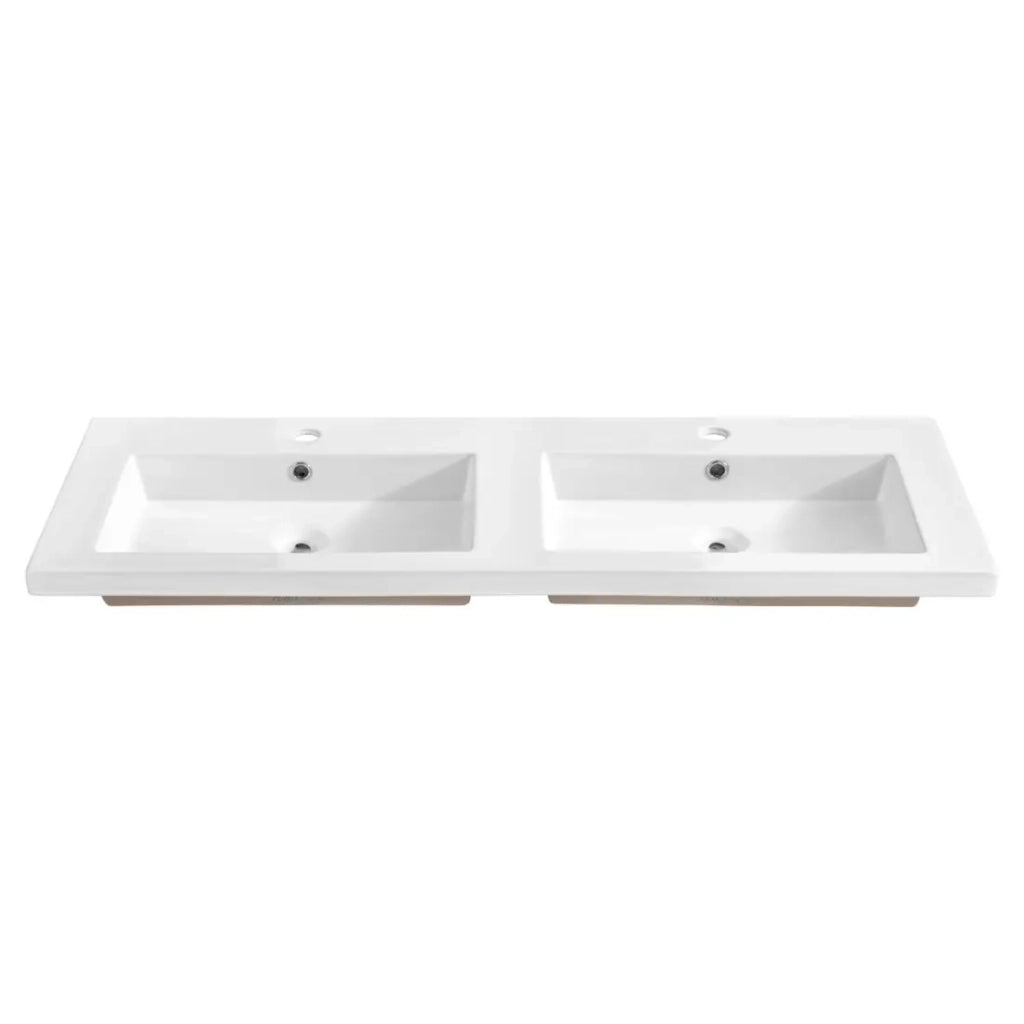 Lavabo da incasso ELIO 120 cm doppio lavabo in ceramica bianco lucido design