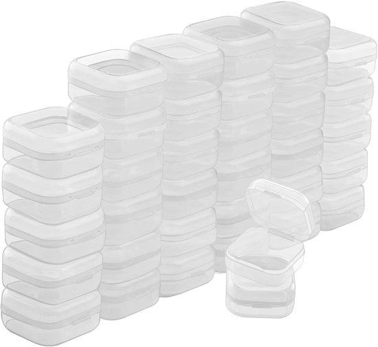 Scatole di plastica trasparenti per archiviazione - 36 pezzi - Ideali per medicinali e gioielli - Formato compatto - Sostenibili e resistenti - Facili da utilizzare
