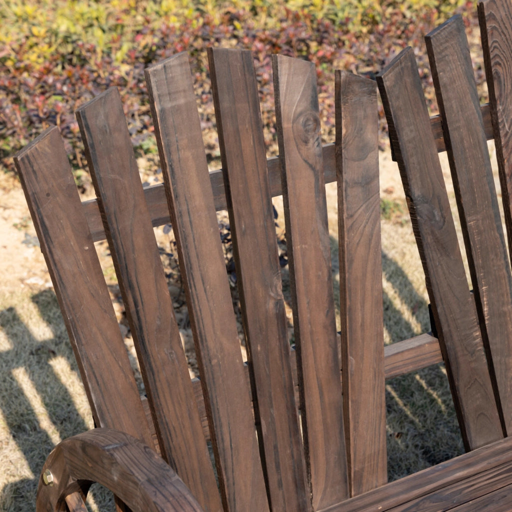 Panca da giardino rustica a 2 posti 108x66x95 cm in legno di abete; marrone scuro
