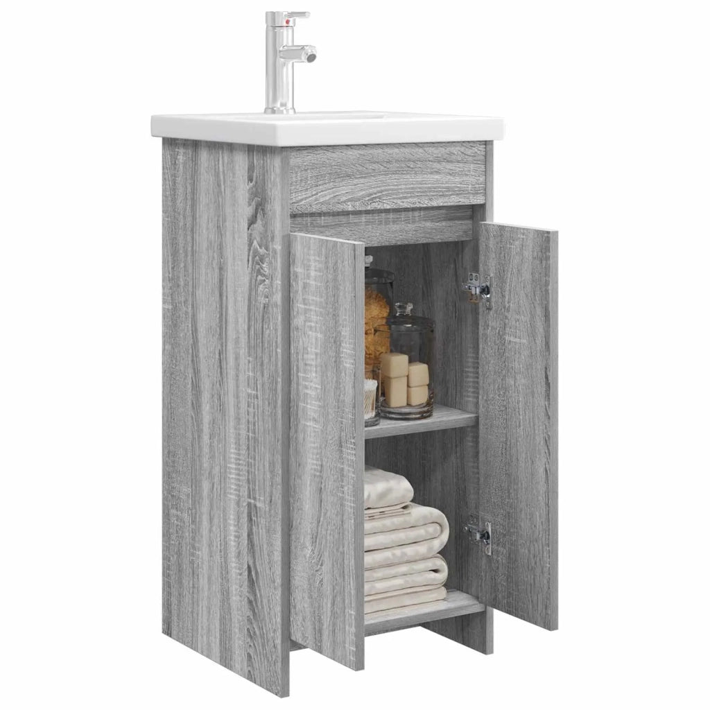 Mobile da bagno con lavabo Sonoma grigio 42 x 40 x 84,5 cm 890773