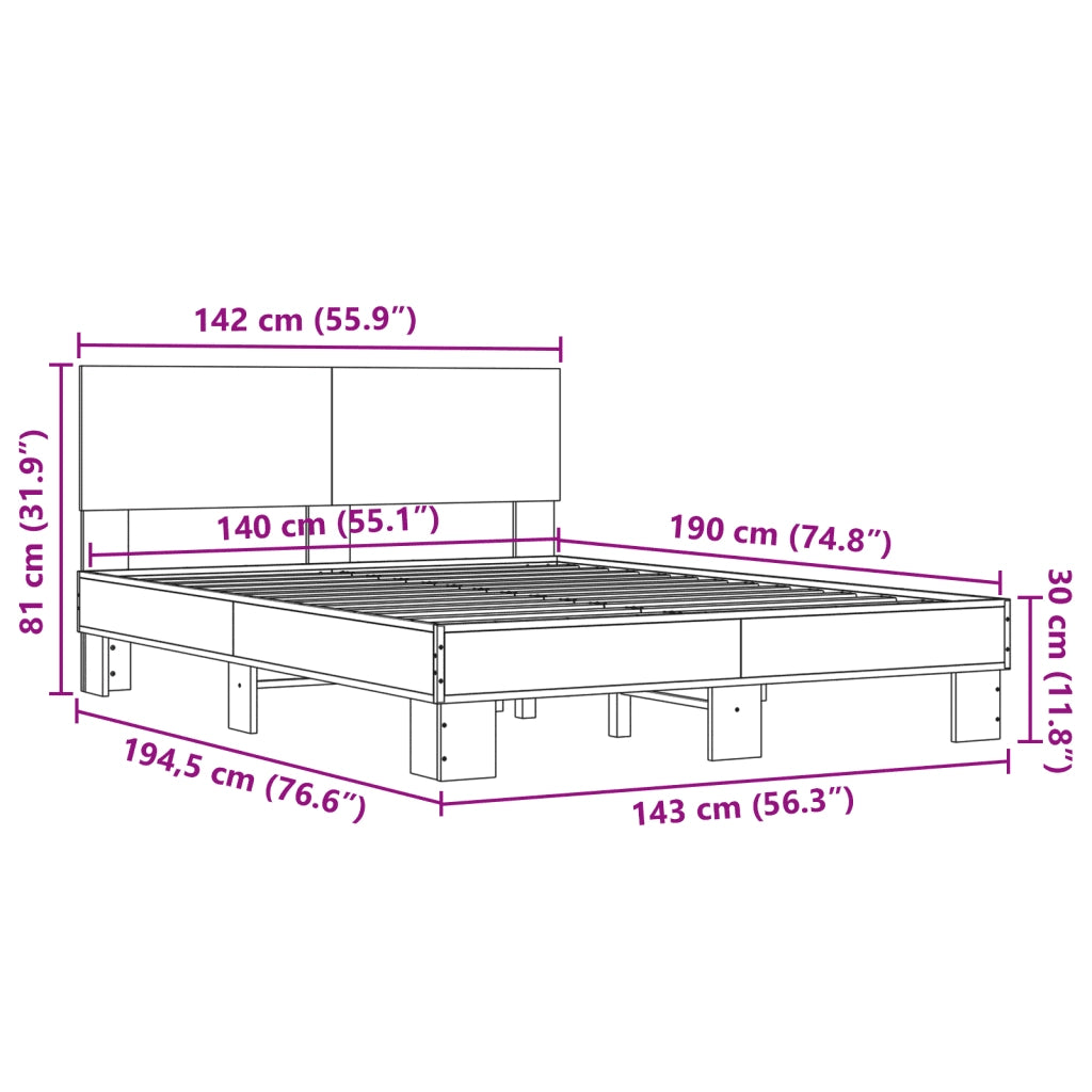 Giroletto Rovere Fumo 140x190 cm in Legno Multistrato Metallo 3280214