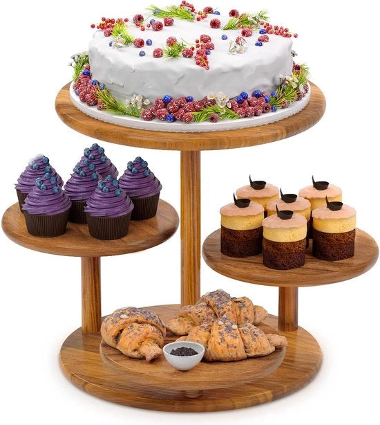 Torrone a cupcake a 4 piani - standard per 50 cupcake - materiale in legno