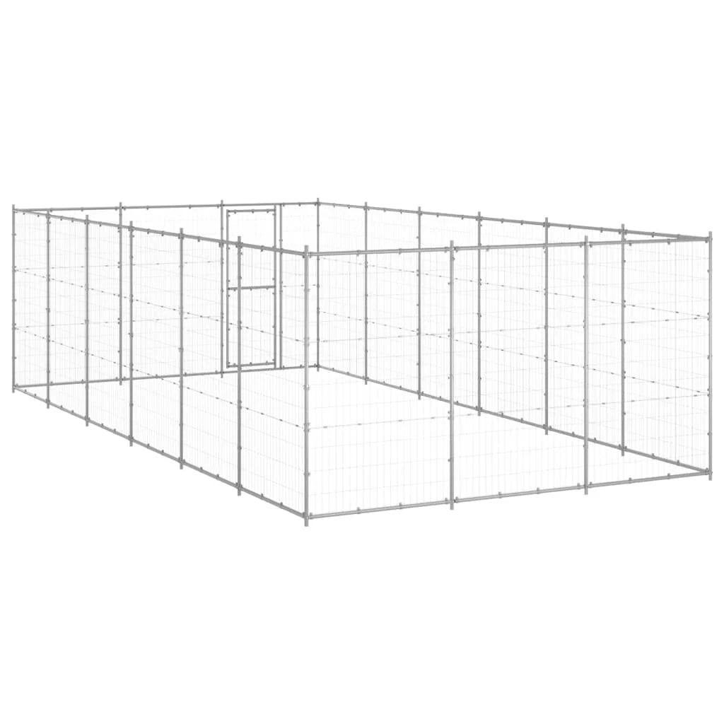 Cuccia da esterno gabbia recinto per animali box esterno per cani in acciaio zincato 21,78 m² 02_0000414