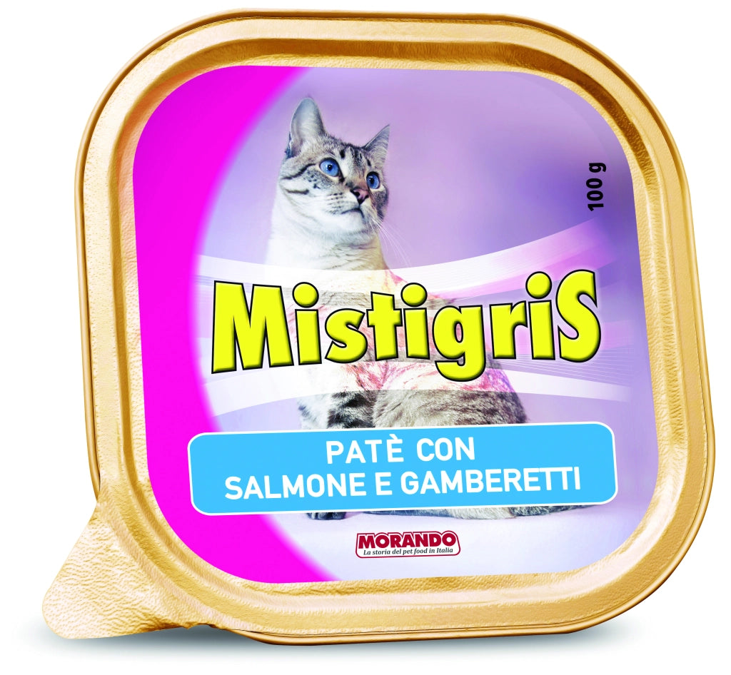 Patè per Gatti ''Misura Tigris'' Gusto Salmone e Gamberetti Gr. 100 32