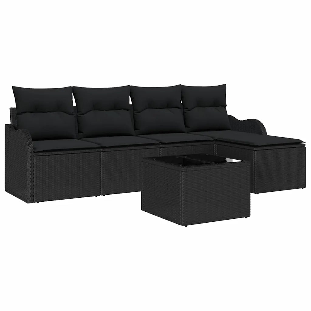 Set Divano da Giardino con cuscino 6 pcs Beige Poly Rattan 3354342