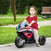 Moto per Bambini 18-60 Mesi Modello BMW HP4 con Fari, Musica e Pedali, in PP e Metallo, 82.5x42x54 cm, Rosso