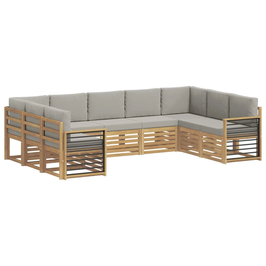 Set divano sezionale 9 pcs Bianco e Grigio Chiaro