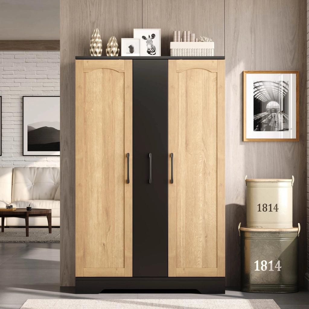 Credenza da cucina con doppia anta e ripiani regolabili, 120 × 78 × 35 cm, nero