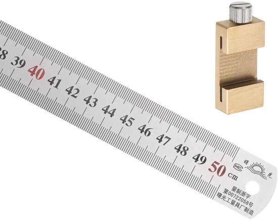 Misuratore Laser 50 cm - Acciaio Inossidabile - Strumento di Misura Doppio - Blocco di Posizionamento Regolabile - Progettazione Architettonica - Sostenibile - Livella Laser