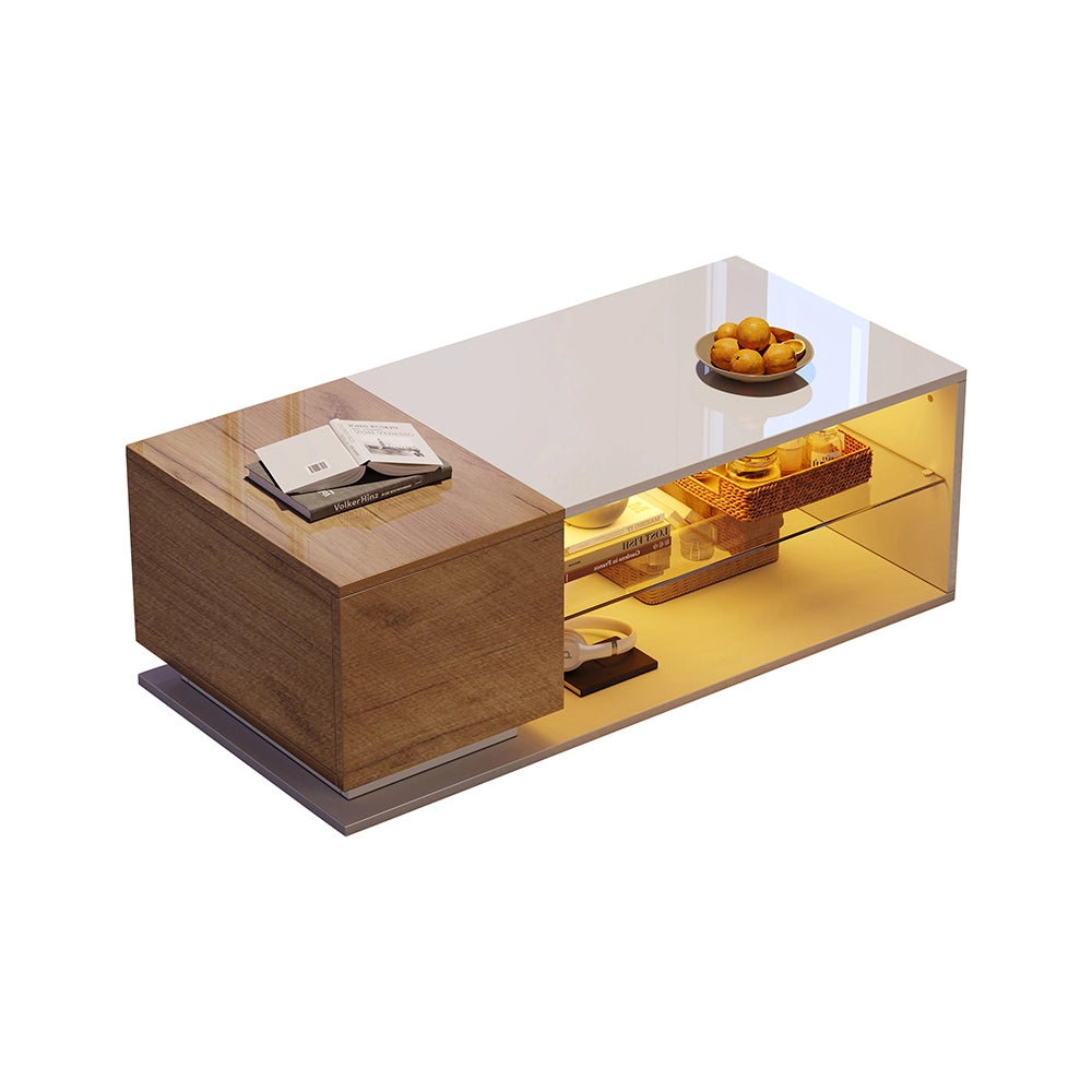 Tavolino-Xylo-105x50x36cm LED brillante con luce