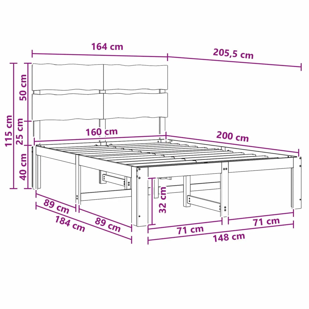 Letto matrimoniale con testiera ROSTOCK Marrone Scuro 3405491