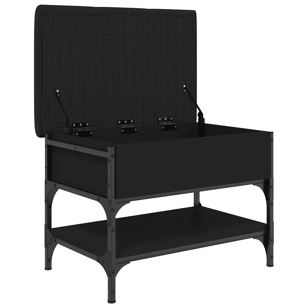 Panca Porta Scarpe-Sgabello-Panca Scarpiera Nera 62x42x45 cm in Legno Multistrato