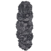 Tappeto finta pelle di montone grigio acrilico 60 x 180 cm pelliccia glam soffice camera da letto soggiorno
