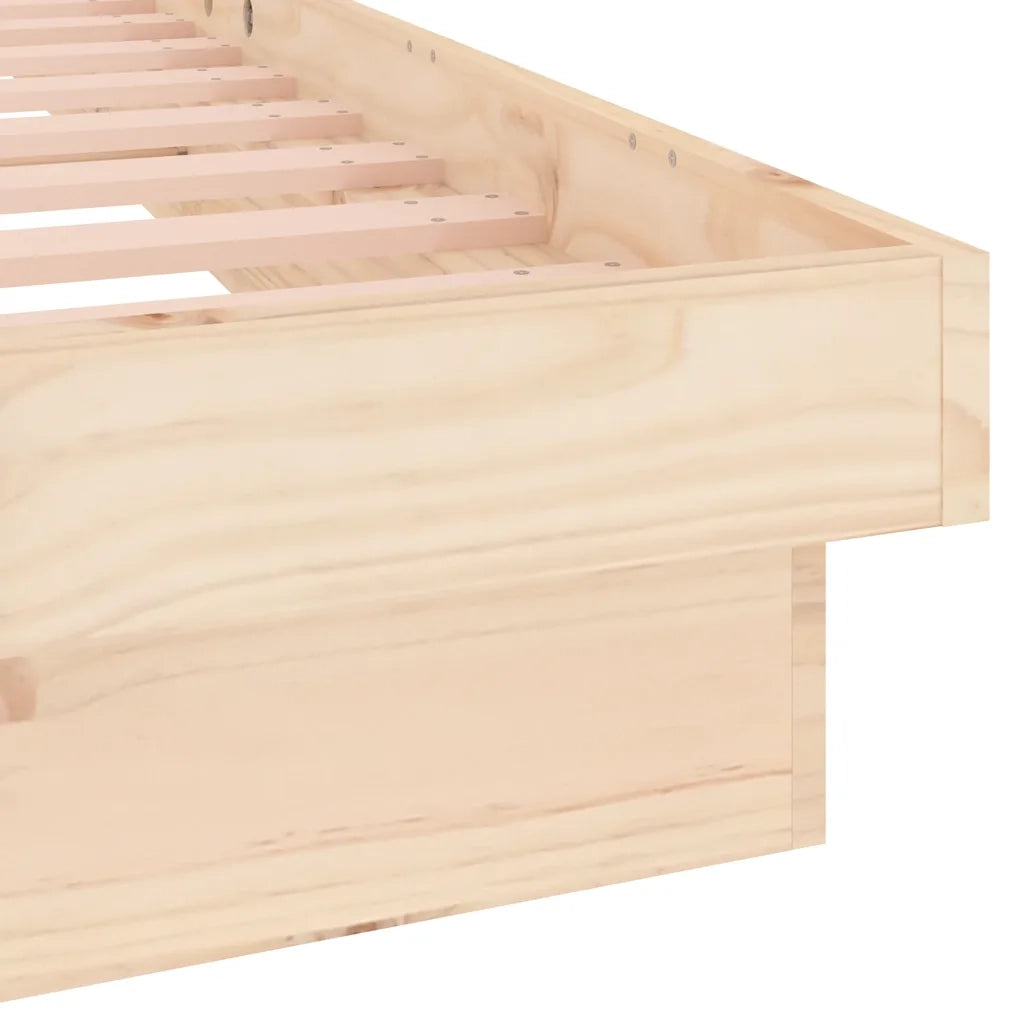 Giroletto con LED-Struttura Letto 90x190 cm Single in Legno Massello 752801