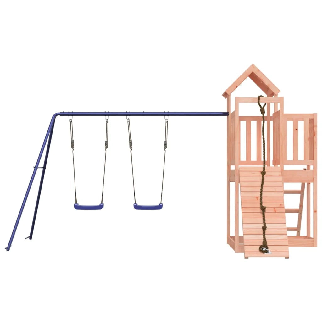 Altalena per parco giochi da esterno scivolo altalena robusta giochi da giardino 357 x 248 x 214 cm legno massello di abete Douglas 02_0004797