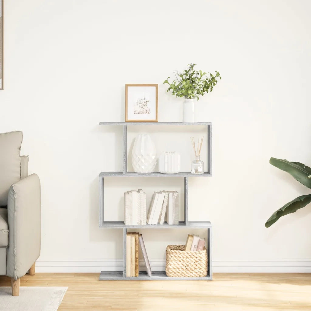 Libreria Divisorio 3Piani Grigio Sonoma 70x24x97 cm Truciolato 858116