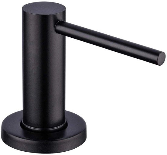 Dispensatore di sapone - 500 ml - Acciaio inossidabile 304 - 360° girabile - Sostenibile - Riutilizzabile - Adatto per fori da 25-40 mm nei lavello - Pratico - Nero - Alta qualità - 1 pezzo