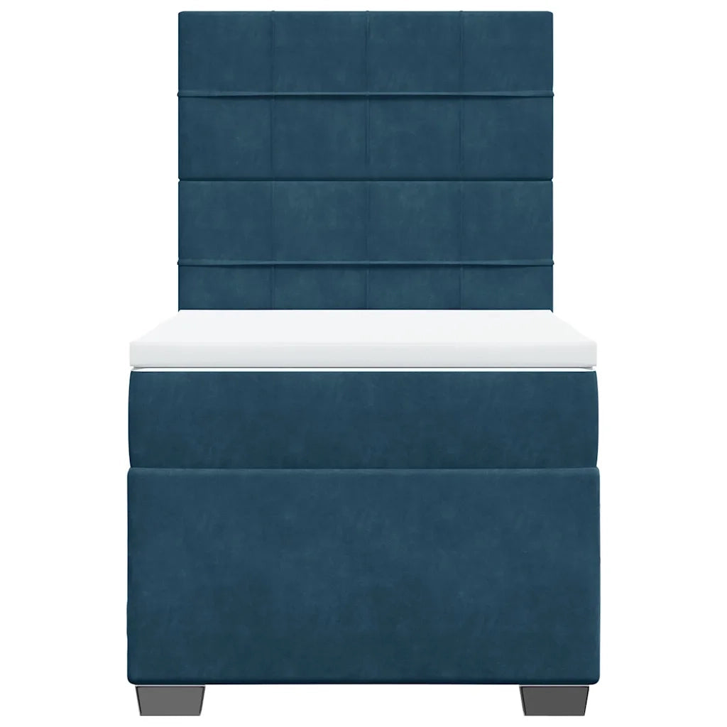 Giroletto a Molle con Materasso Blu 80x200 cm in Velluto