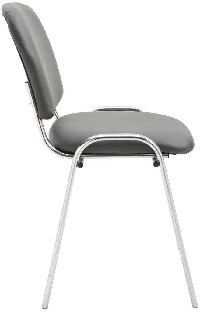 Sedia ospite impilabile KEN in similpelle grigio