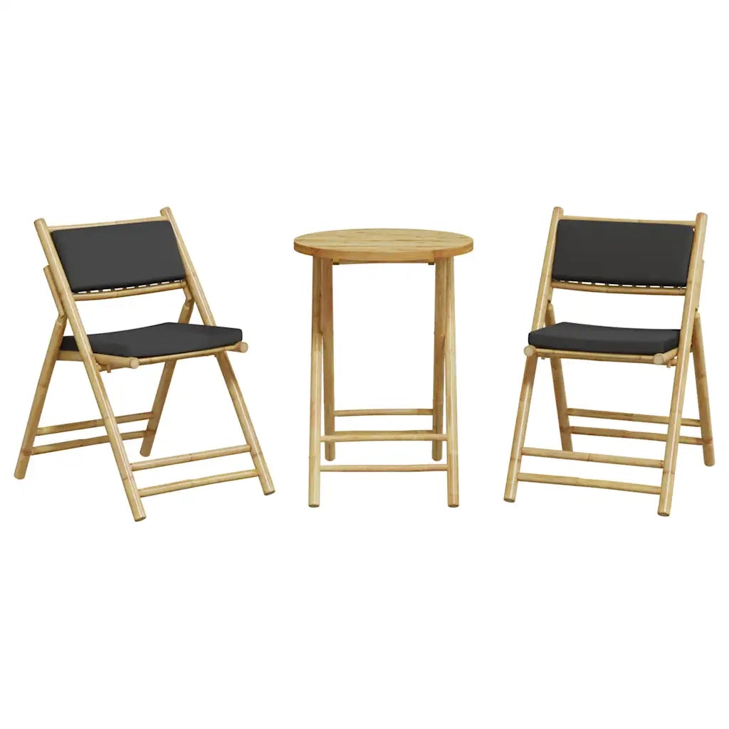 Set da Bistrot Pieghevole 3pz con Cuscini Grigio Scuro BambÃ¹