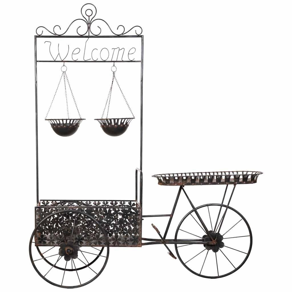 Carrello espositivo in metallo nero 194,95x73,03x237,49h cm