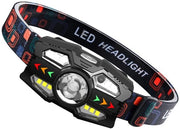 Due lanterne LED portatili per adulti con una luminosità di 1000 lumen e un sensore di movimento LED a LED rosso, adatte per attività all'aperto come jogging, mountain bike, campeggio, pesca, ecc.