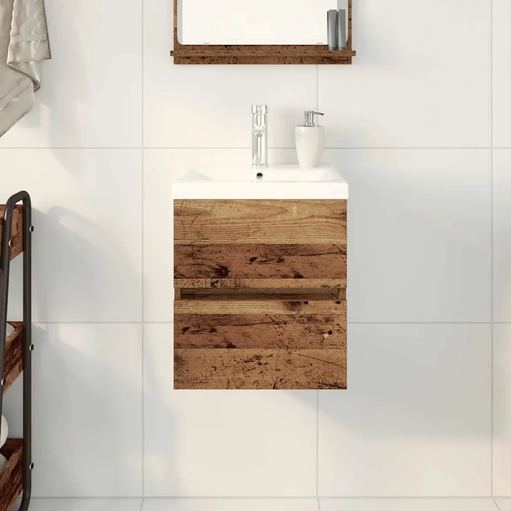 Mobile Lavabo | Armadio per Lavabo da Bagno Rovere Nero 80 x 39 x 62 cm