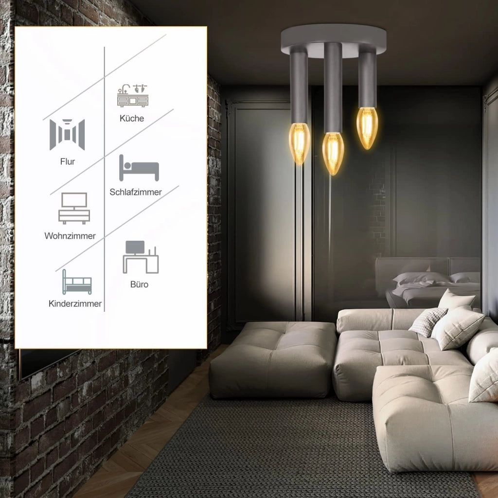 ZMH Lampada da soffitto in metallo bianco E14 retrò industriale per cucina e sala da pranzo
