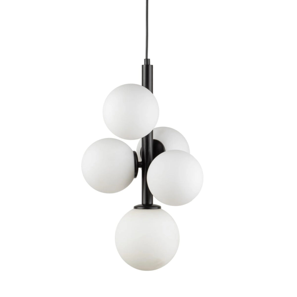 Lampada a sospensione Perla nera 5 sfere G9 Sigma