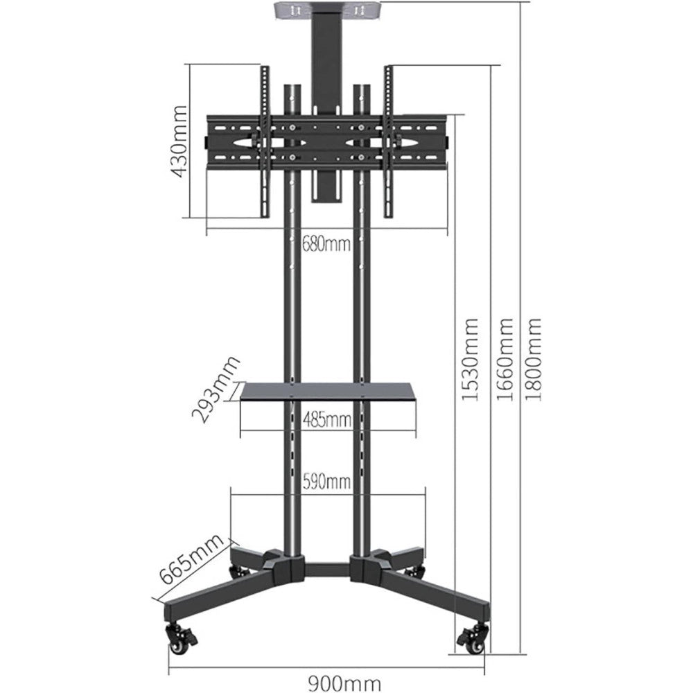 Trade Shop - Supporto Tv Da Pavimento Staffa Rotante Carrello Per Televisione Da 32-70 Pollic -