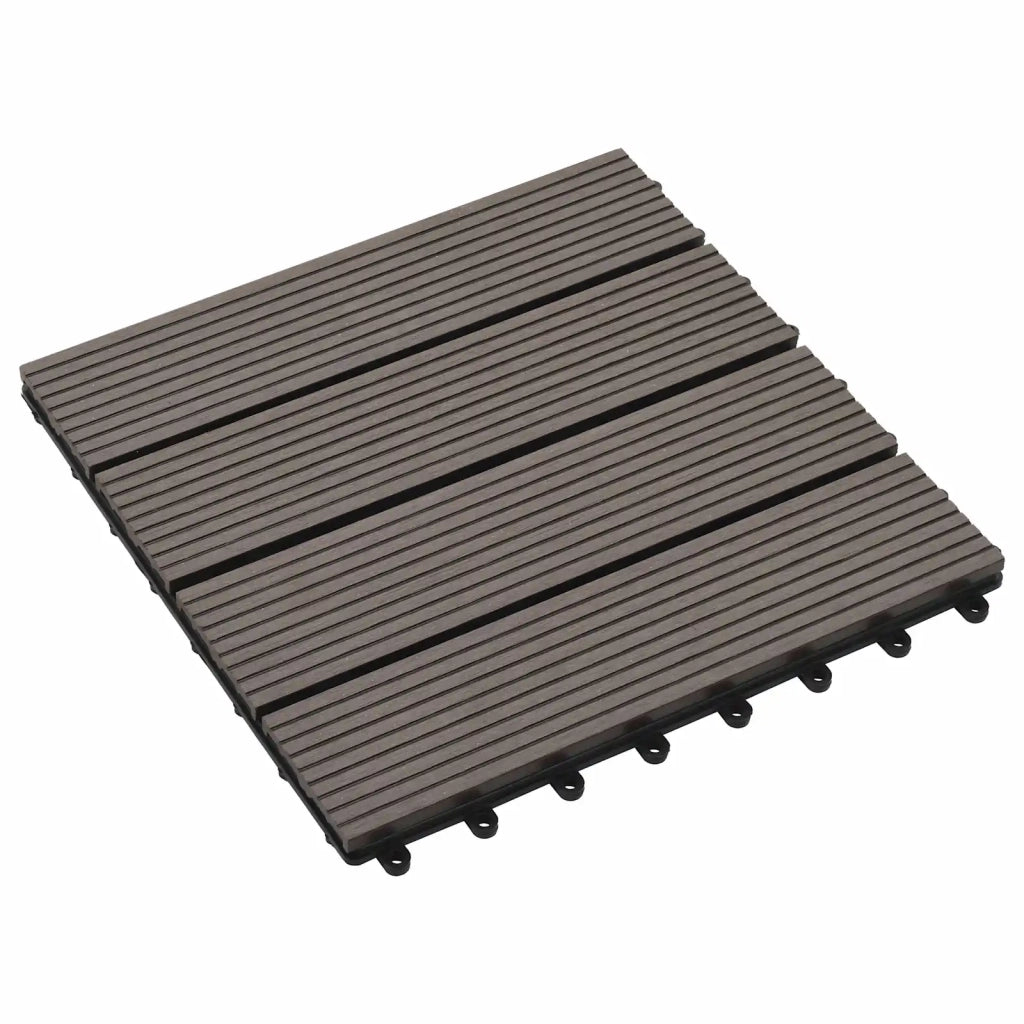 Piastrella per Decking 11 pz Marrone Scuro 30 x 30 cm WPC CFW4936452