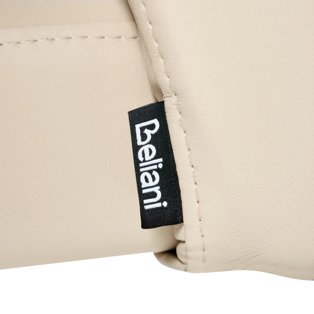 Set di 2 Sedie da Pranzo Rivestimento in Similpelle Seduta Imbottita Gambe in Ferro Beige Chiaro
