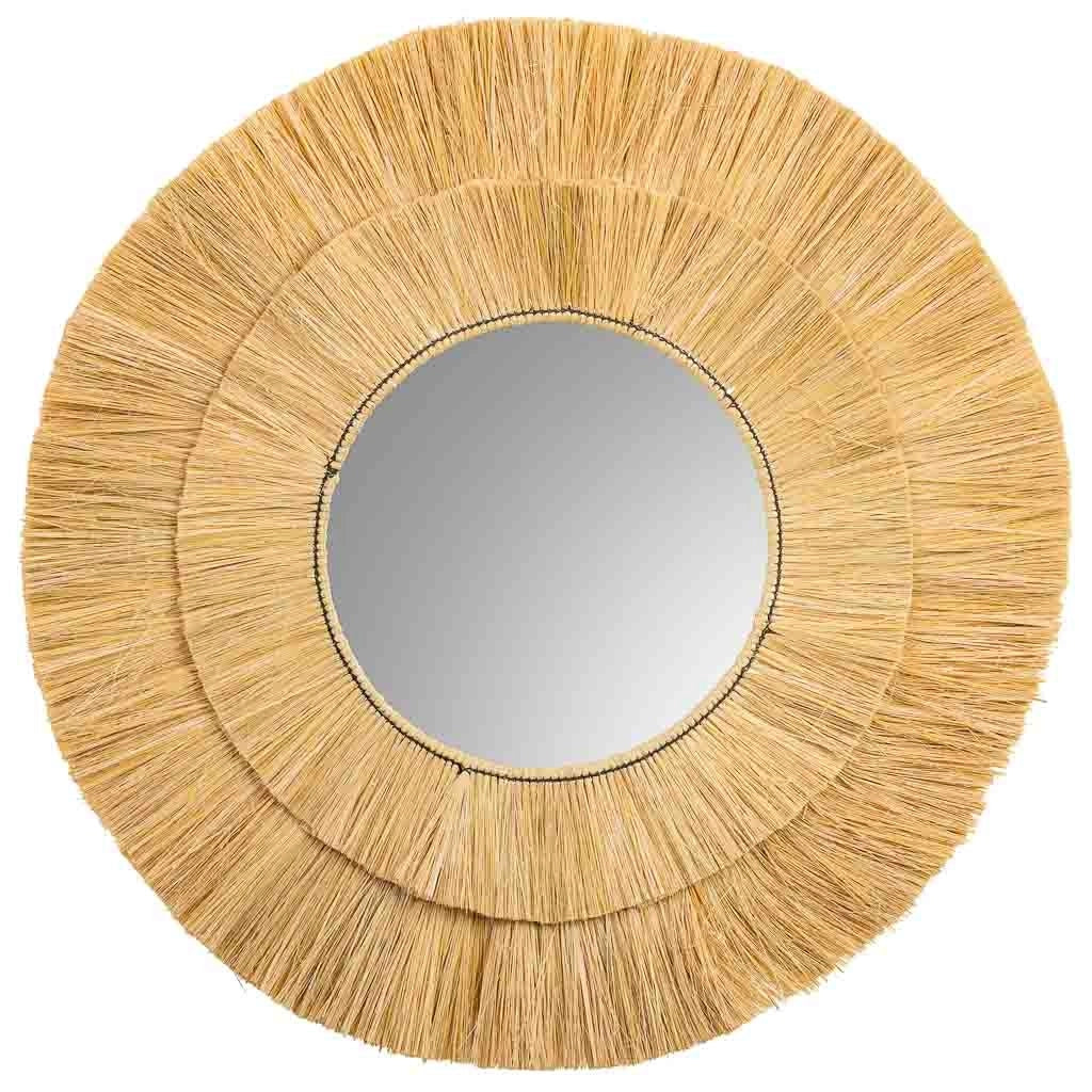 Specchio in fibra naturale marrone 100x100x3h
