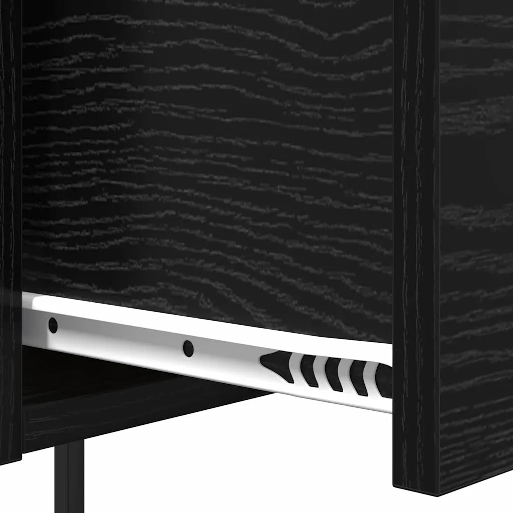 Armadio da Notte Rovere Nero 42 x 41 x 56 cm Legno multistrato 859420