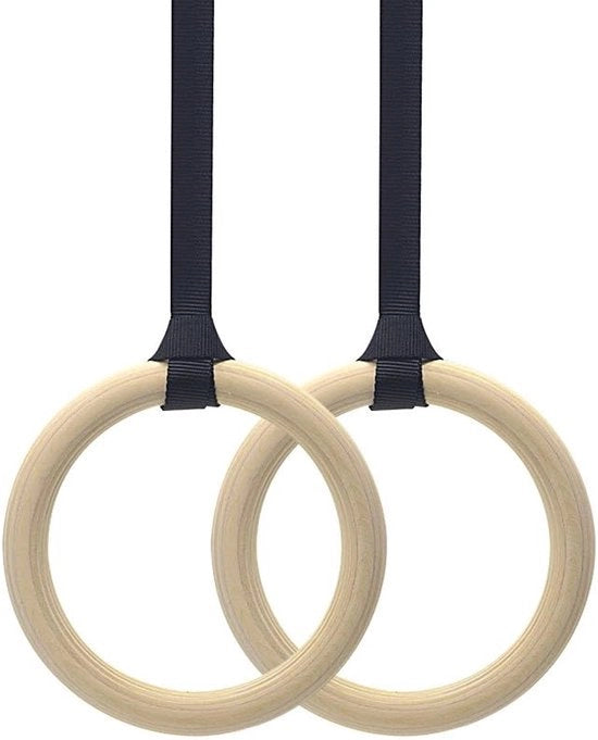 Paio di anelli di allenamento in ABS, diametro 28 mm, esercizio per sollevamento, bodybuilding, allenamento in casa, inclusi due cinture di sostegno