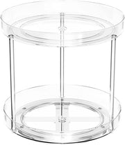Organizzatore per Spezie Rotativo 2 Livelli, Tavolo Rotante per Organizzare la Cucina, Piccolo e Compresso, Realizzato in PET, Organizzatore Rotativo per Spezie e Flaconi di Spezie