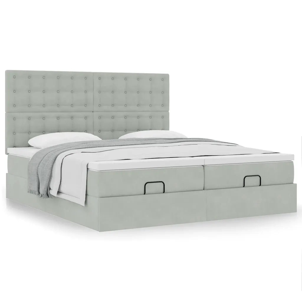 Struttura Letto Pouf con Materassi 180x200 cm Velluto 3313808