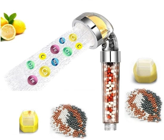 Douchekop con Filtro a Vitamina C - Filtra Fluoruro e Cloro - Filtro per Douchekop che Risparmia Acqua, la Fa Soffice e Aumenta la Pressione Installazione Facile